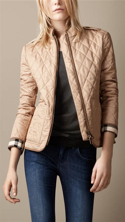 burberry brit cinched waist quilted jacket|burberry diamond quilted jacket women's.